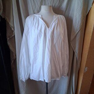 Old Navy White Cotton V-neck Peasant Blouse XXL tall